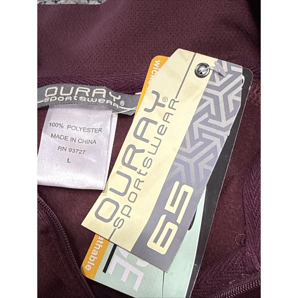 Ouray Sportswear 1/2 Zip Men's Burgundy Lined NWT Jacket Sz L Tech Fleece - Picture 8 of 10